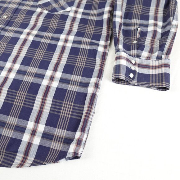 MWG Apparel Pearl Snap Western Plaid Shirt Men's XL Collared Casual Workwear - Picture 5 of 7